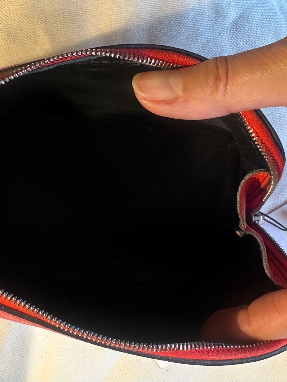 Celine Red Leather Cosmetic Pouch - Picture 13 of 15